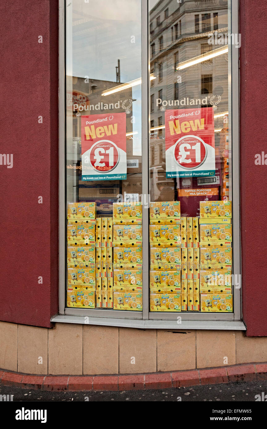 poundland birmingham central Christmas windows Stock Photo Alamy