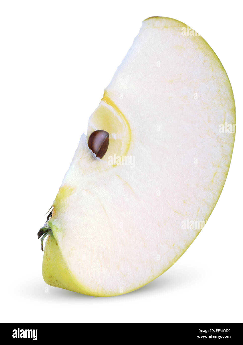 Green apple slice isolated on white background Stock Photo