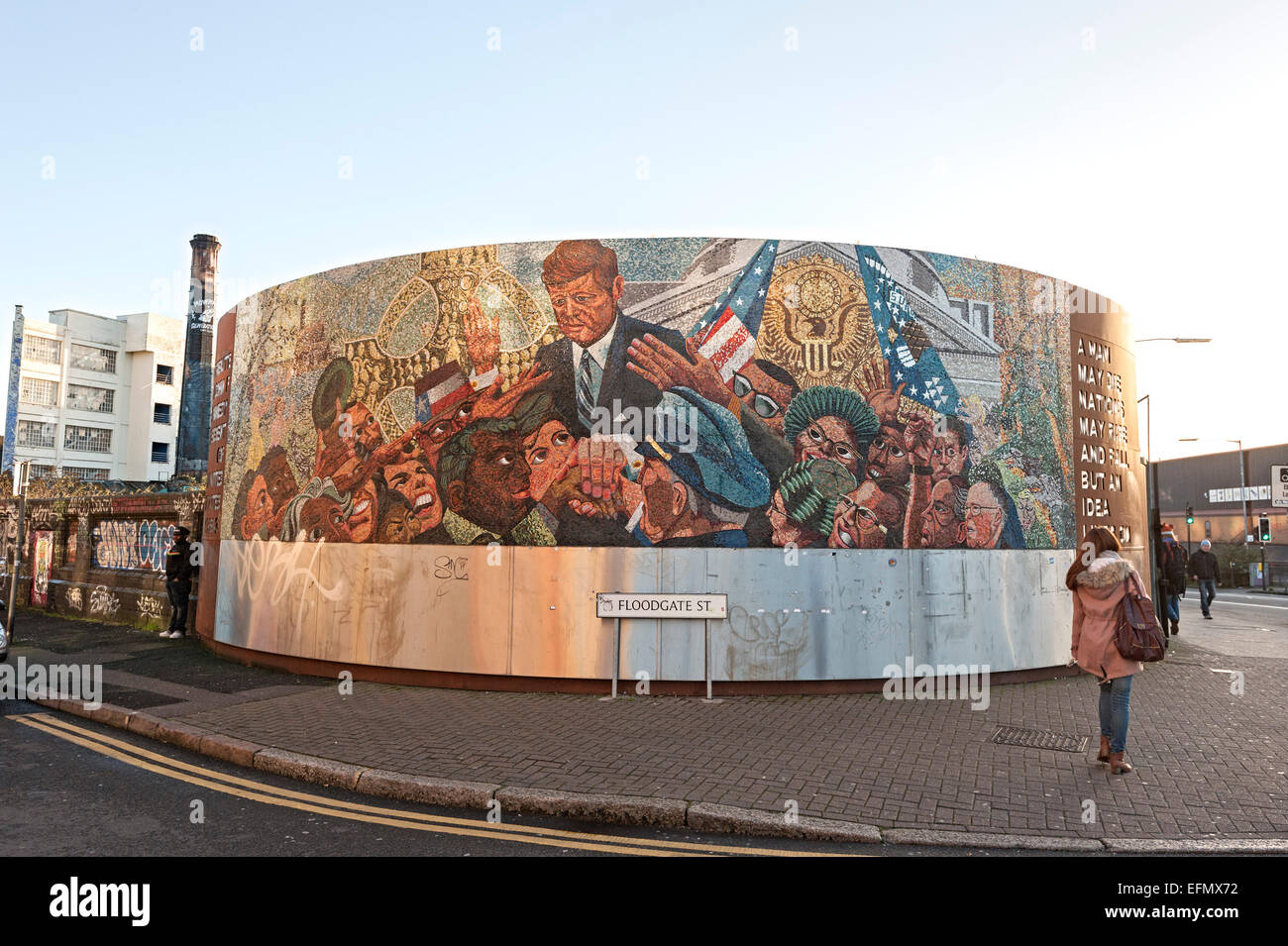 Birmingham memorial john f kennedy the American president in digbeth