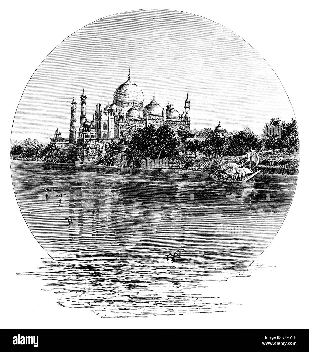 Taj mahal landmark sketch doodle Royalty Free Vector Image