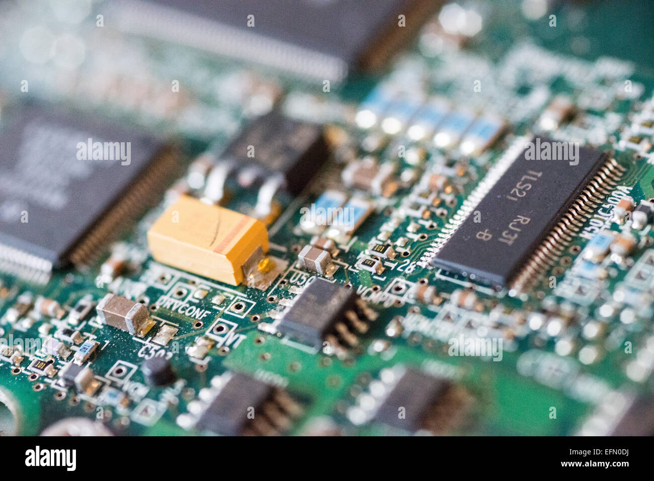 Close-up of computer circuit boards. Stock Photo