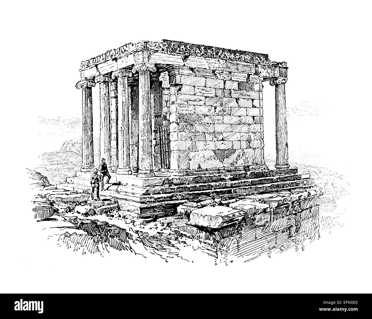Victorian engraving of ancient Greek ruins Stock Photo