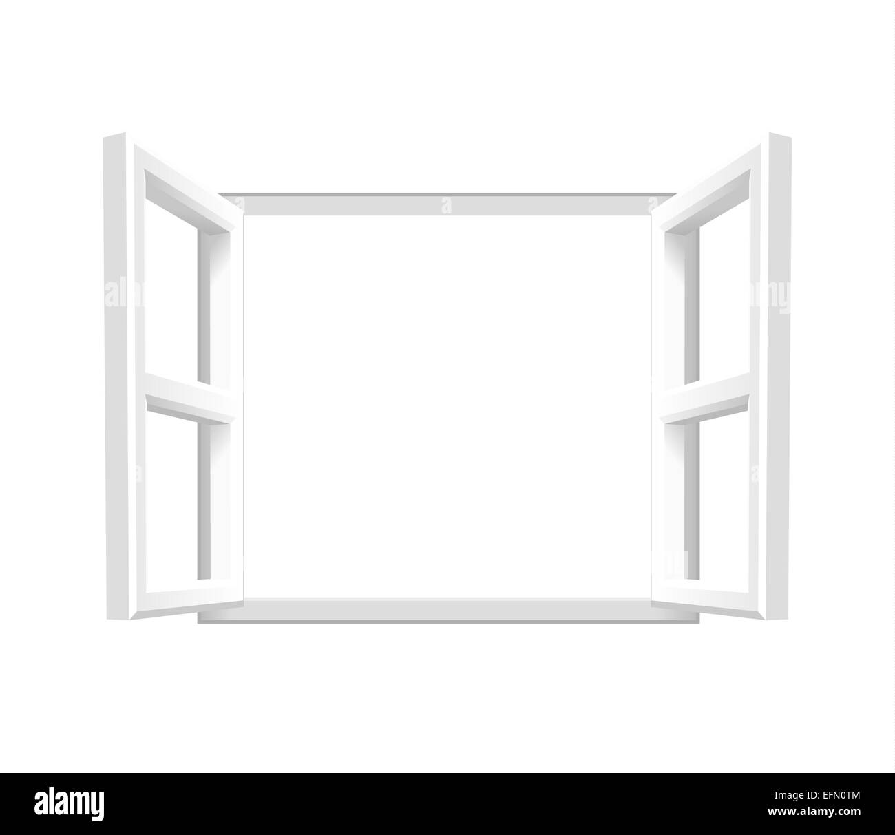 Plain White Open Window — Add your own image or text Stock Photo