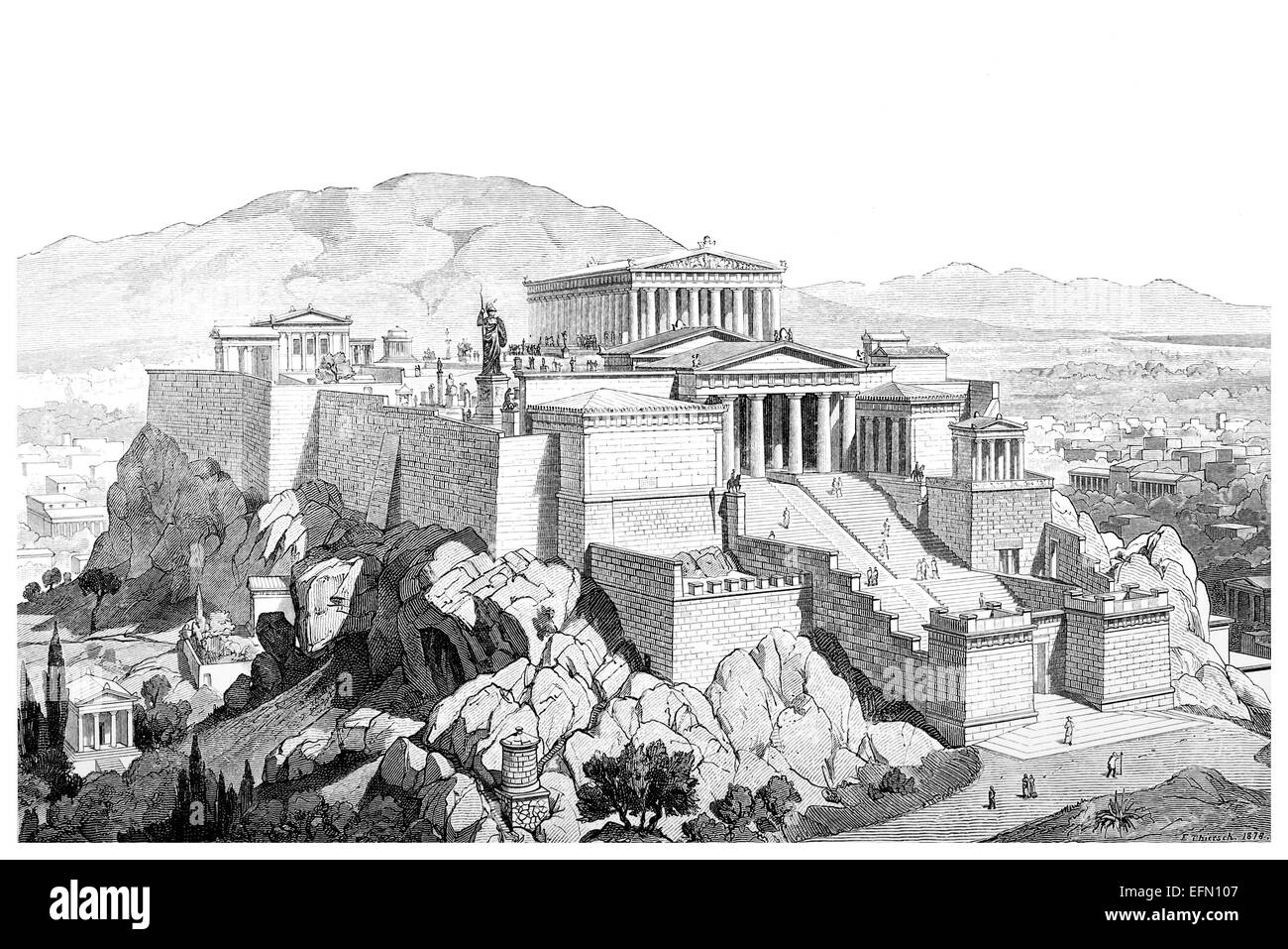 Athens engraving hi-res stock photography and images - Alamy