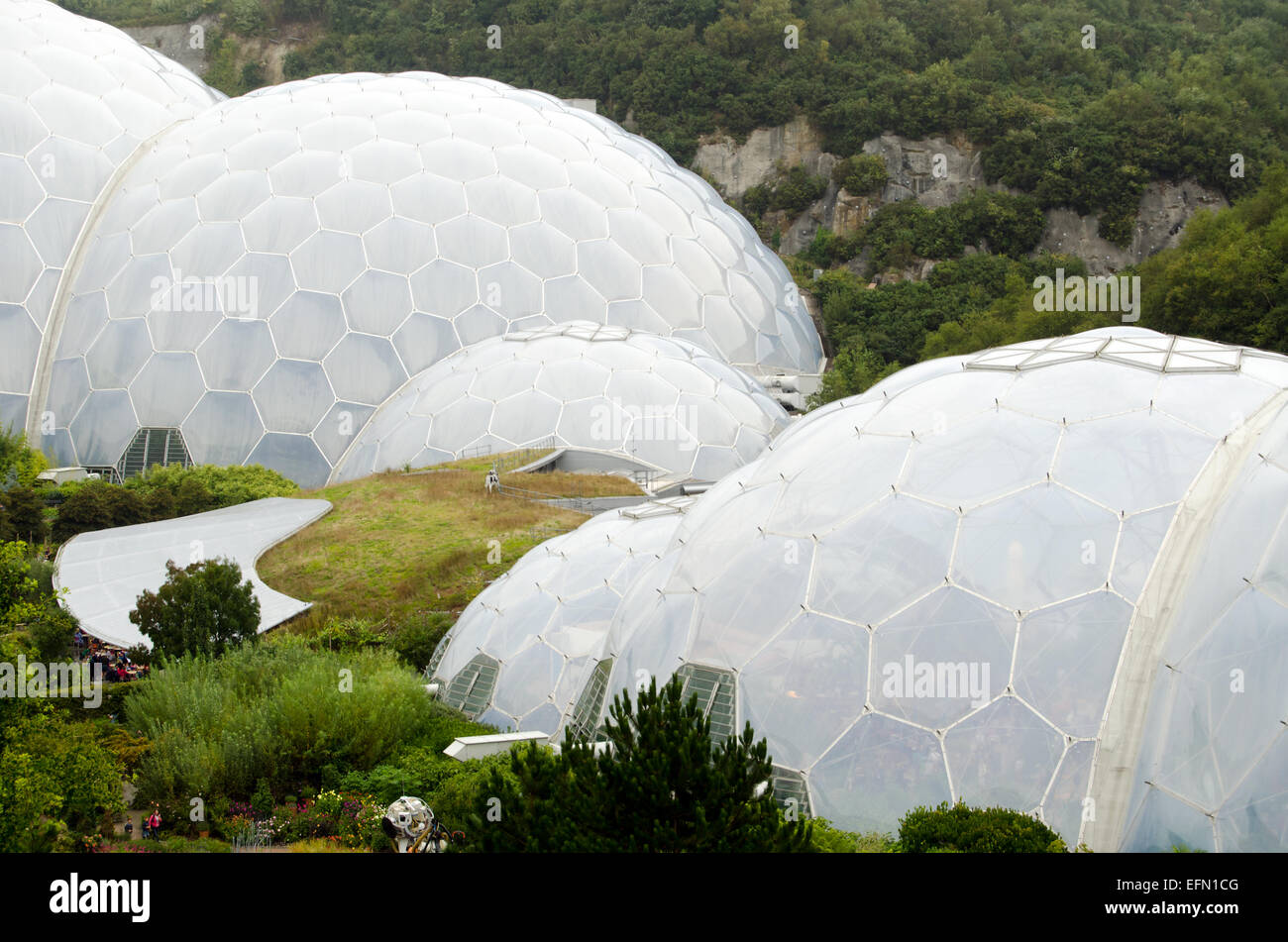 Biomes at Eden Project, St. Austell, Cornwall, England, United Kingdom, Europe Stock Photo