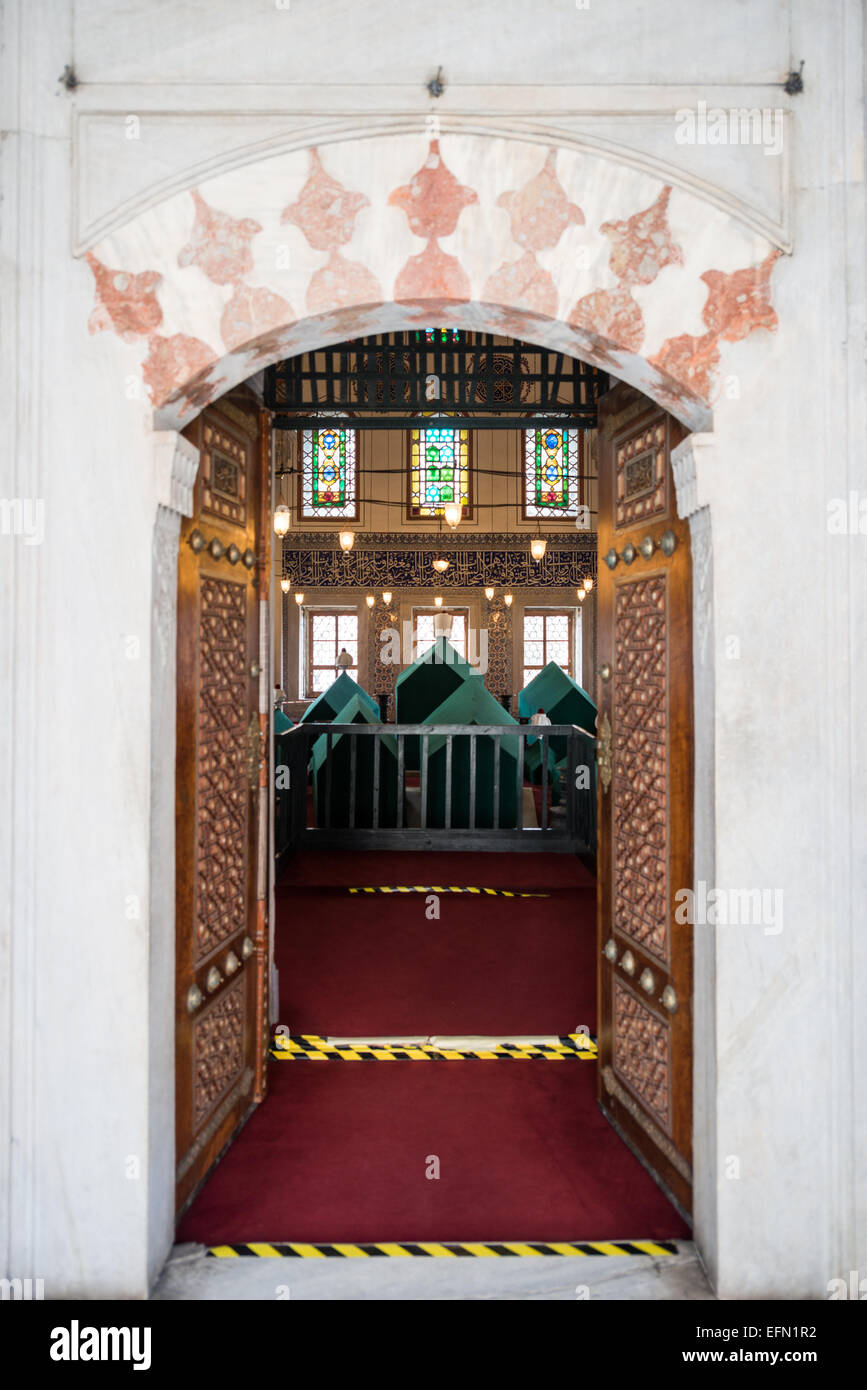 The tomb of Sultan Murad III in the cemetery of Hagia Sophia