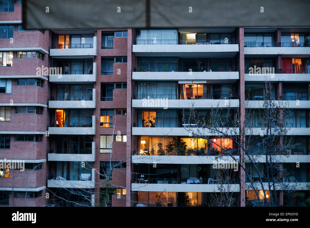 Apartment complex in Vitacura neighborhood, Santiago, Chile Stock Photo