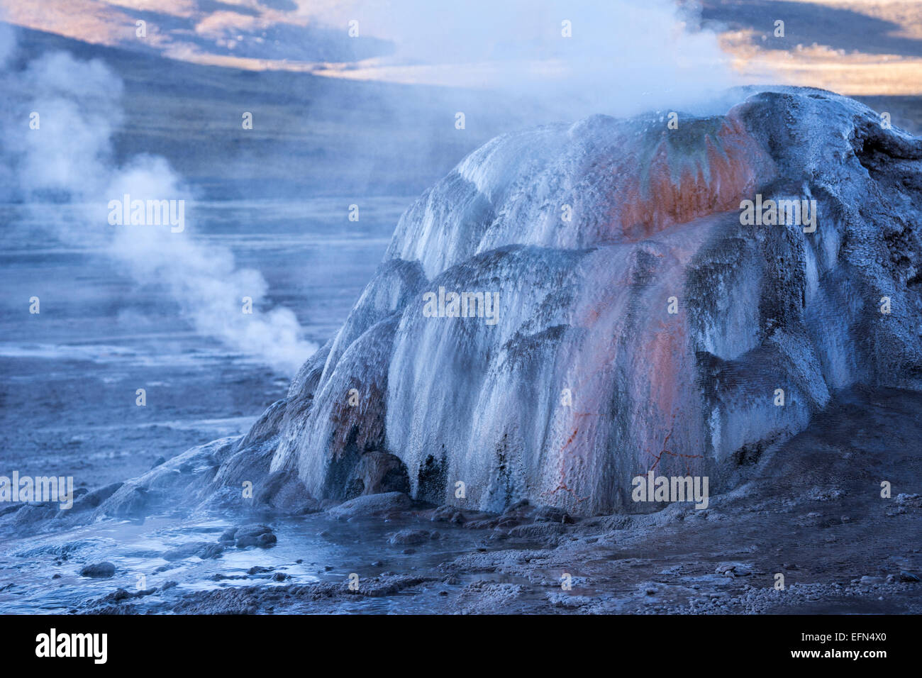 El Tatio Geyser Field, 4320 meters elevation, 3rd largest geyser field in world, San Pedro de Atracama, Chile, South America Stock Photo