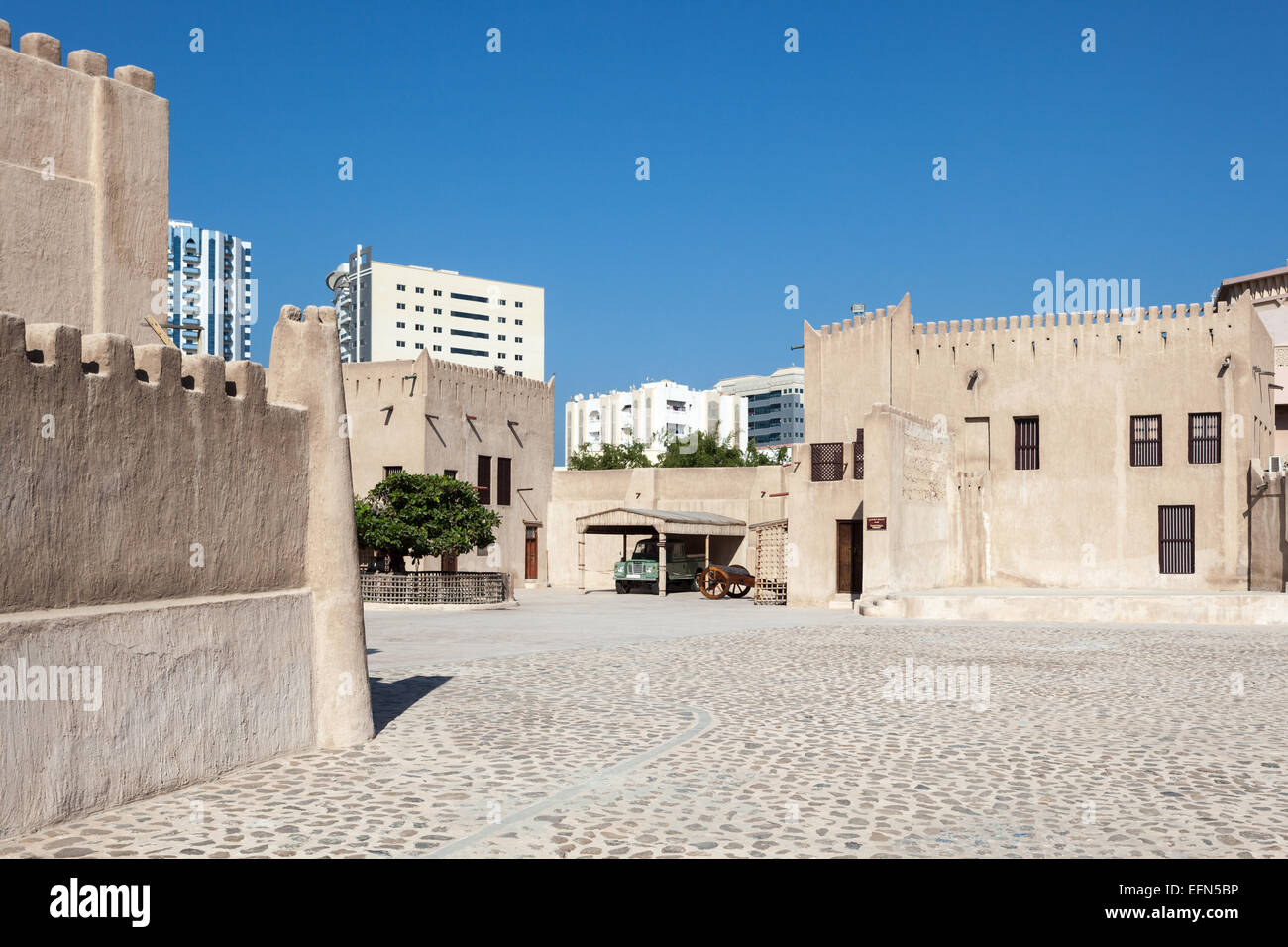 Historic fort at the Museum of Ajman Stock Photo