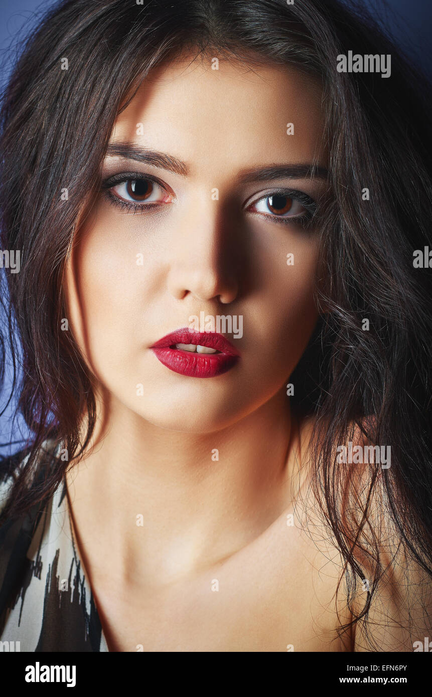 Closeup portrait of a beautiful young woman Stock Photo - Alamy