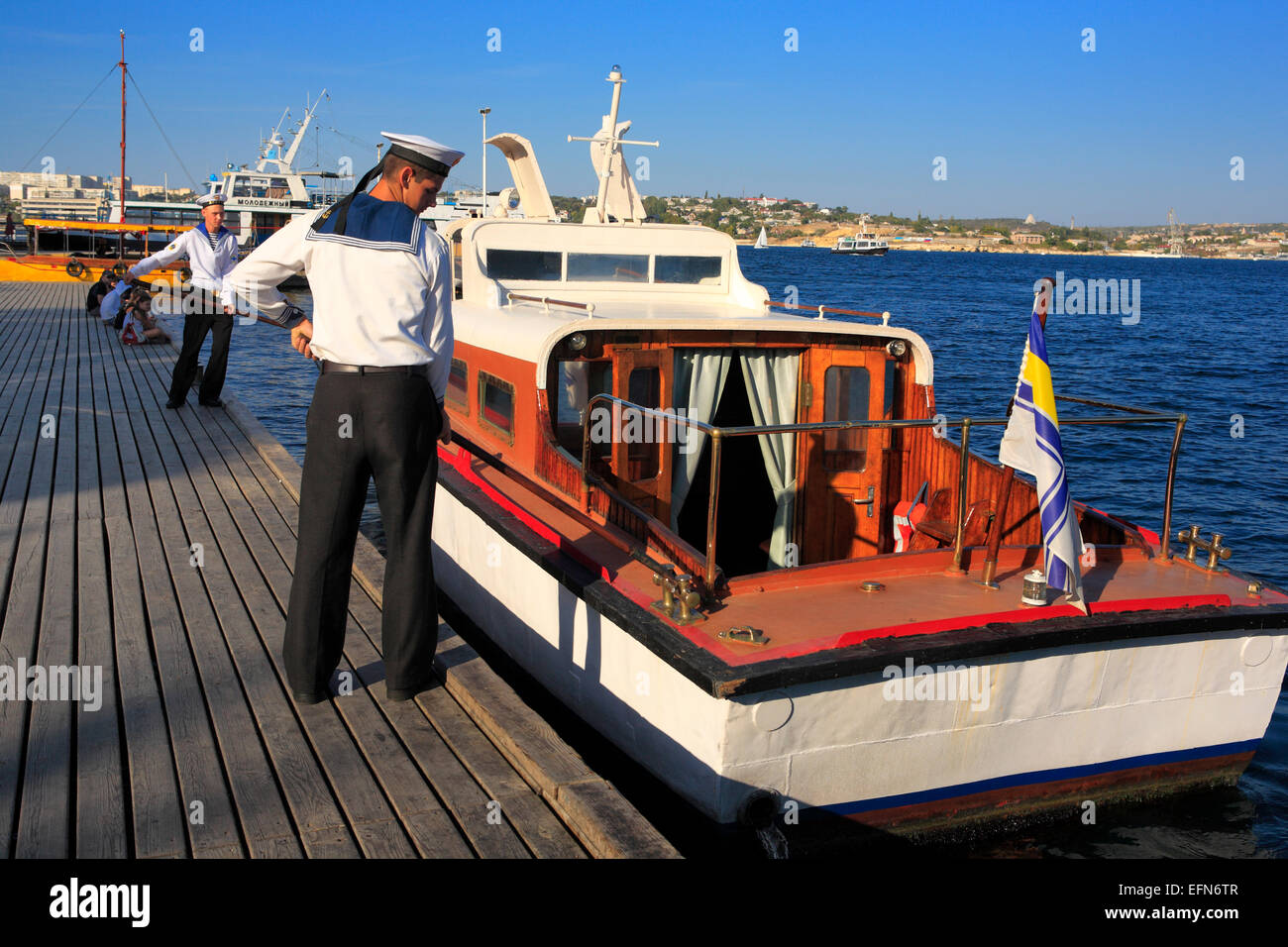 View of Bay of Sevastopol, Sevastopol, Crimea, Ukraine Stock Photo
