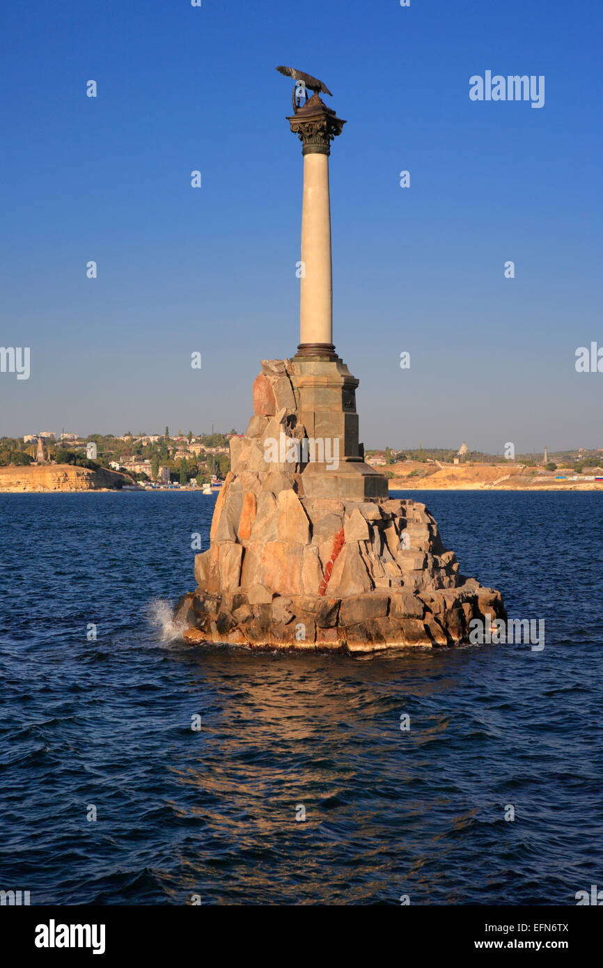 Monument to the ships scuttled during the siege of Sevastopol during the Crimean War, Sevastopol, Crimea, Ukraine Stock Photo