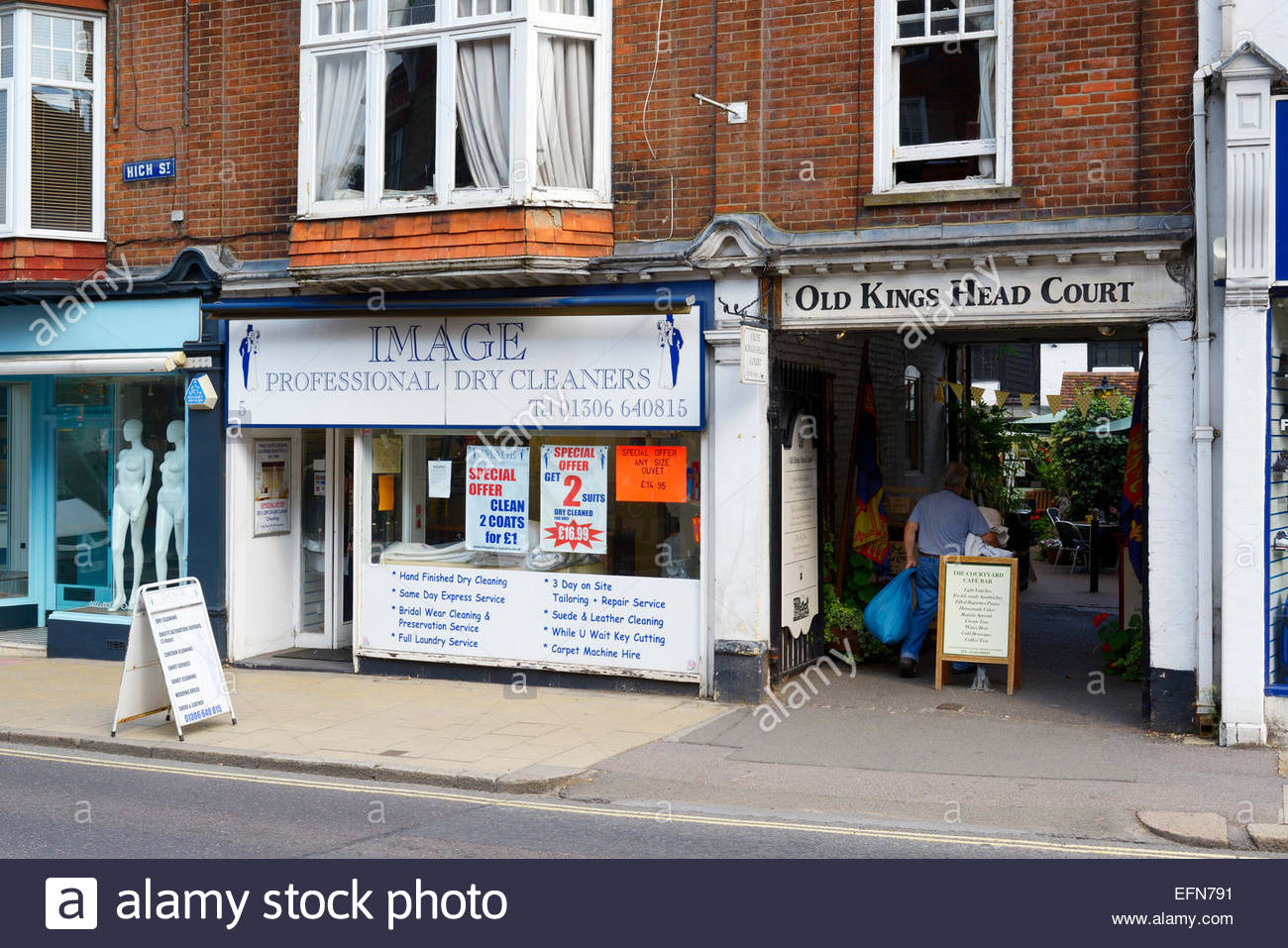 High Street Shops Dorking Surrey High Resolution Stock Photography and