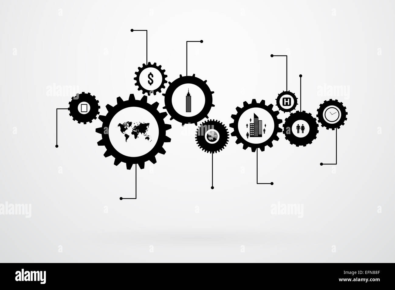 Infographic Design Template With Gears And Cogs Stock Photo Alamy