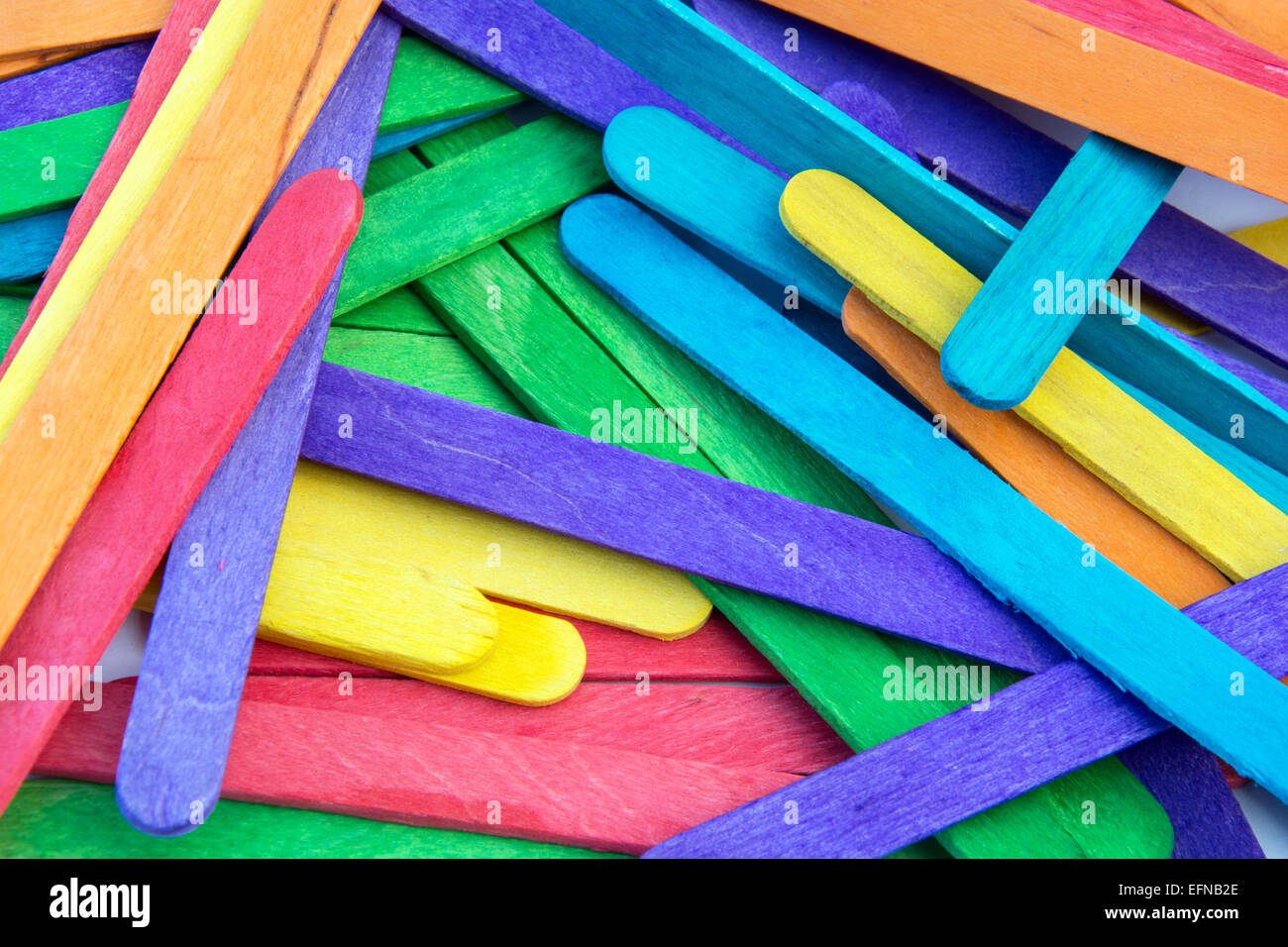 Pile of colored popsicle sticks Stock Photo - Alamy