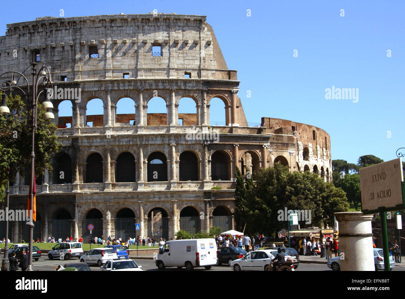 Blick auf das Kolosseum in Rom, Colosseo Stock Photo