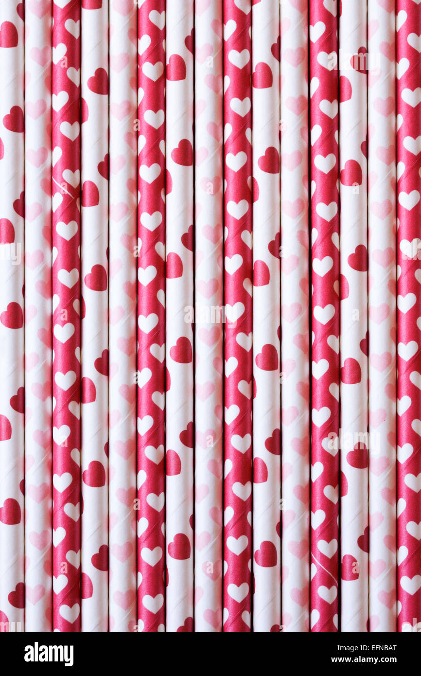 Heart decorated straw pattern. Stock Photo