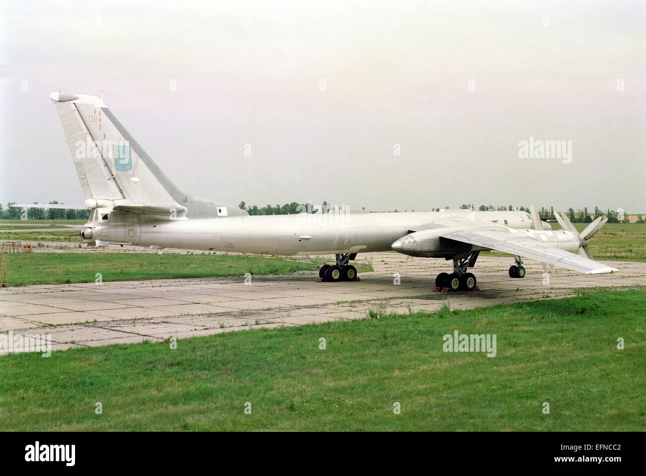 Strategic bomber Tu-95 Bear-H Stock Photo