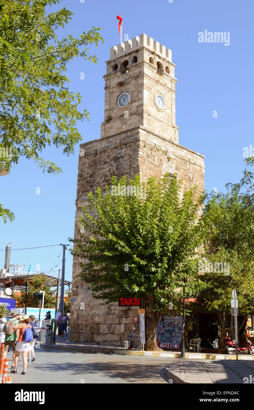 Antalya Saat Kulesi, clocktower, Antalya, Turkey Stock Photo