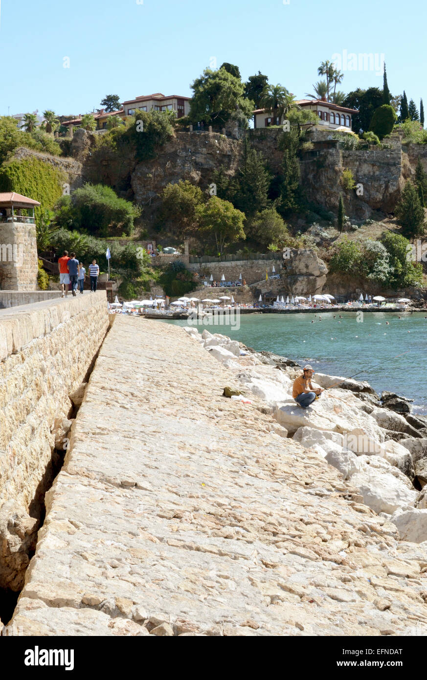Sea wall, Antalya harbour, Turkey Stock Photo