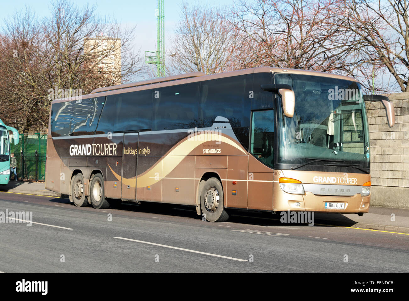 Shearing's Grand Tourer Setra Coach parked in Portsmouth Hampshire UK Stock Photo