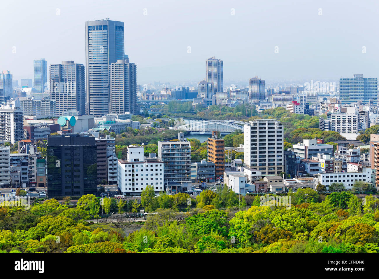 osaka city at day, japan Stock Photo