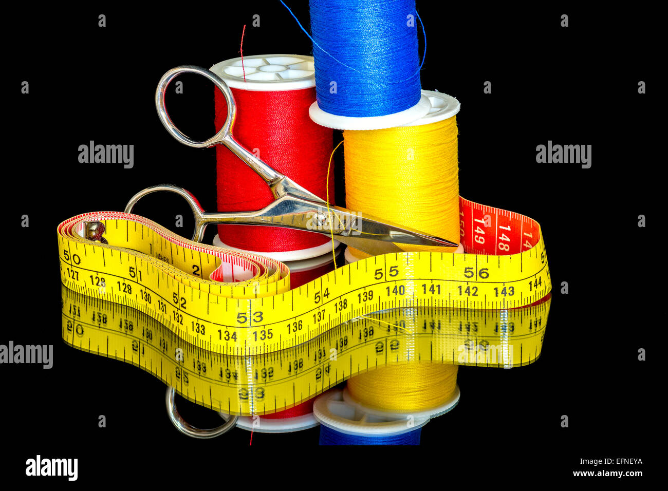 Sewing tools including scissors Stock Photo Alamy