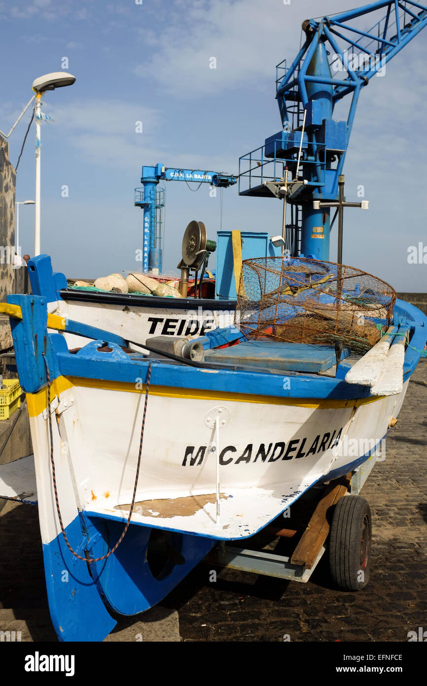 Close-up of fishing boat, Candelaria, Puerto de la Cruz, Tenerife, Canary Islands, Spain Stock Photo