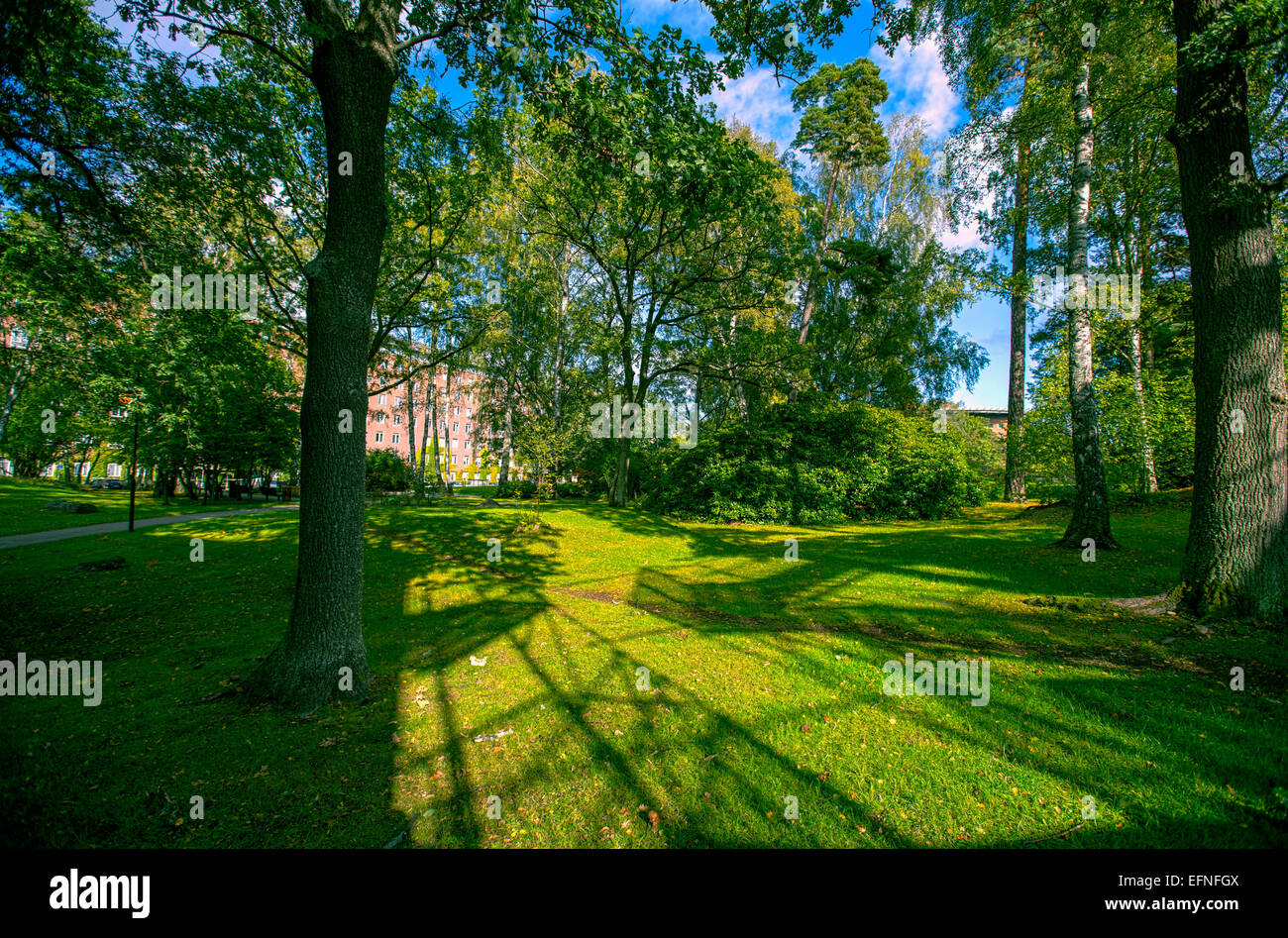 Karolinska hospital garden Stock Photo
