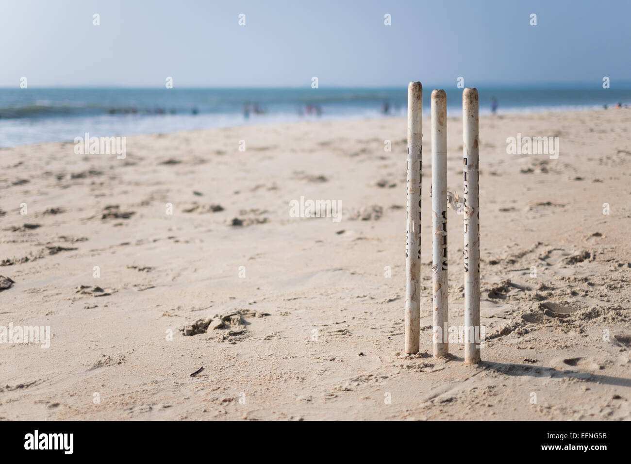 Beach Cricket, Majorda Beach, Goa, India Stock Photo
