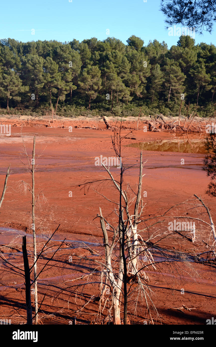 Bauxite Residue Storage Area from Aluminium Factory Altéo at Gardanne