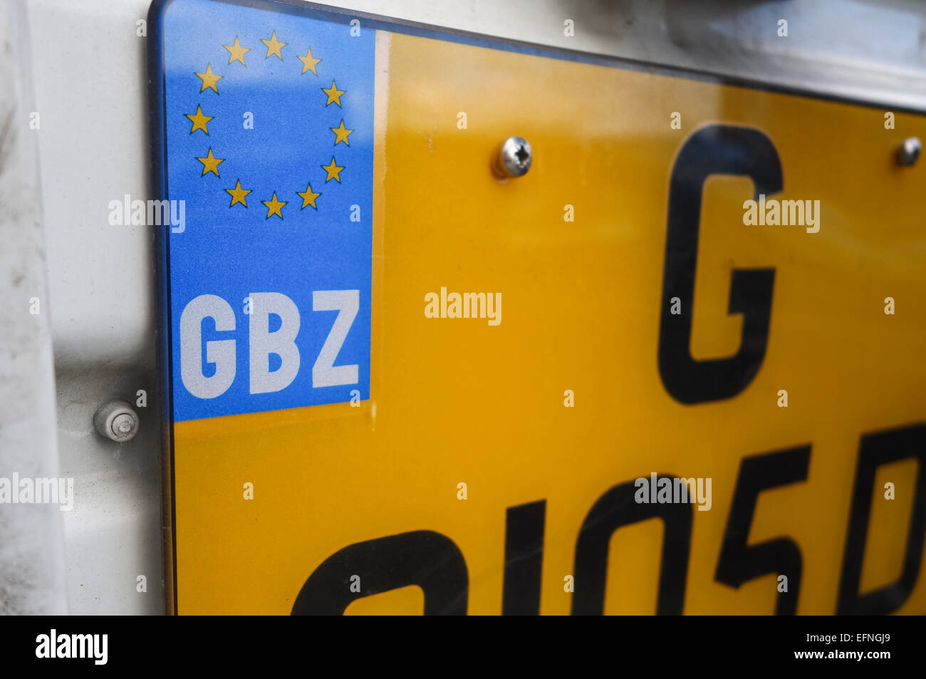Close-up of Gibraltarian car registration plate, number plate, GBZ,  Gibraltar, United Kingdom Stock Photo - Alamy