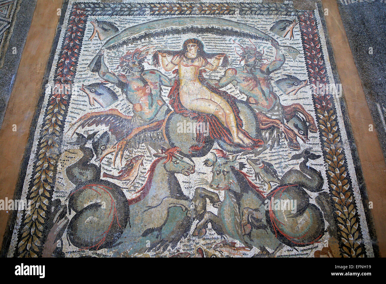 Roman mosaic, Constantine, Algeria Stock Photo