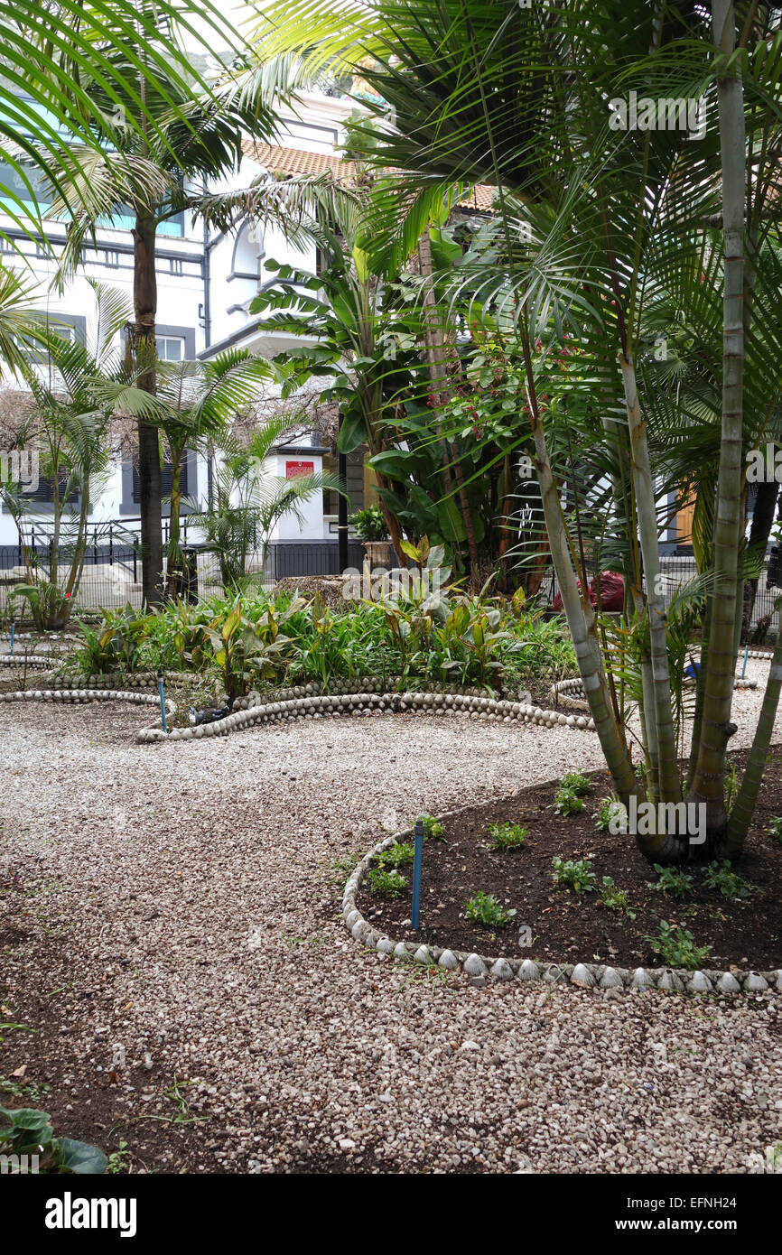 Semi tropical Garden of Gibraltar Courts service, Law Courts, at Main street, Gibraltar