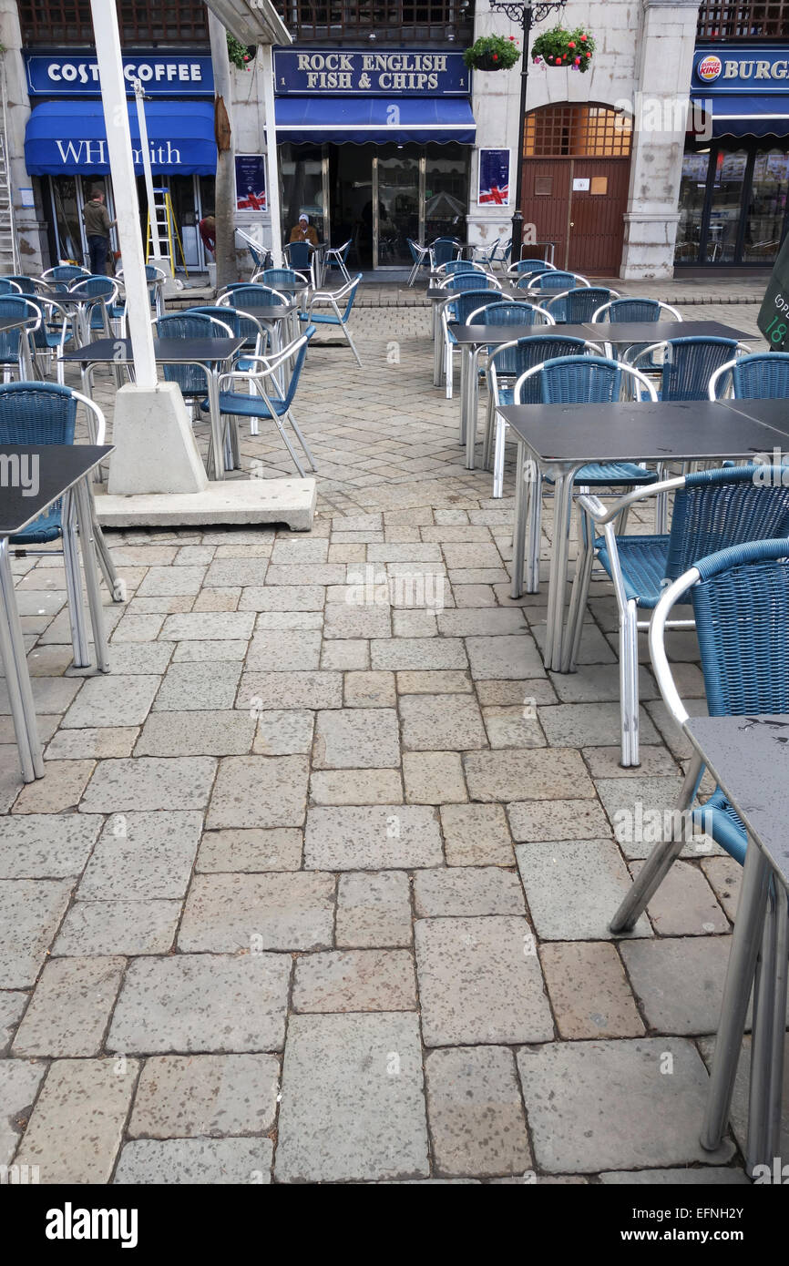 Fish & Chips restaurant at Grand Casemates Square, Gibraltar, The Rock, United Kingdom, Great