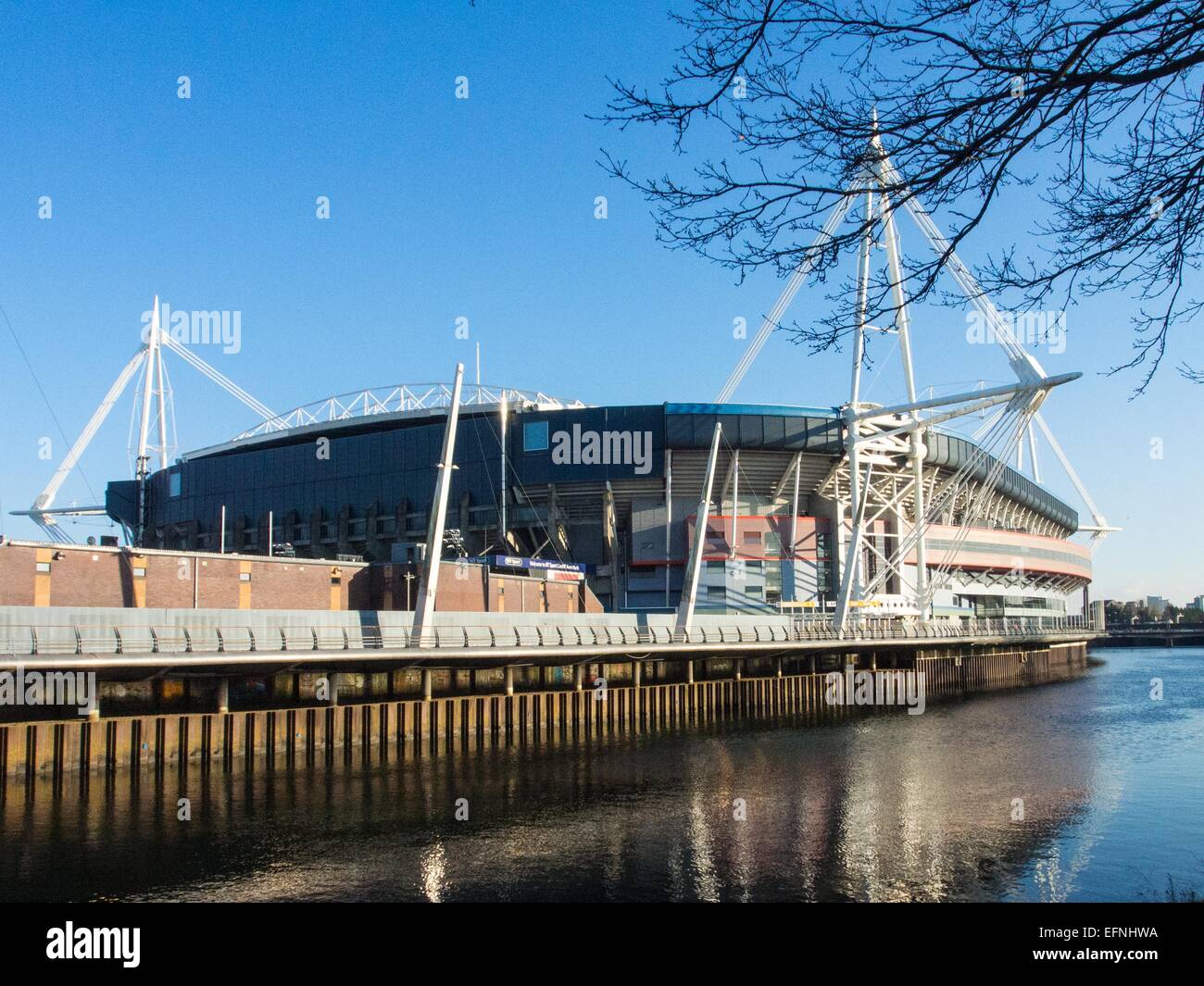 External view of the Millennium Stadium in Cardiff City Centre, Wales ...