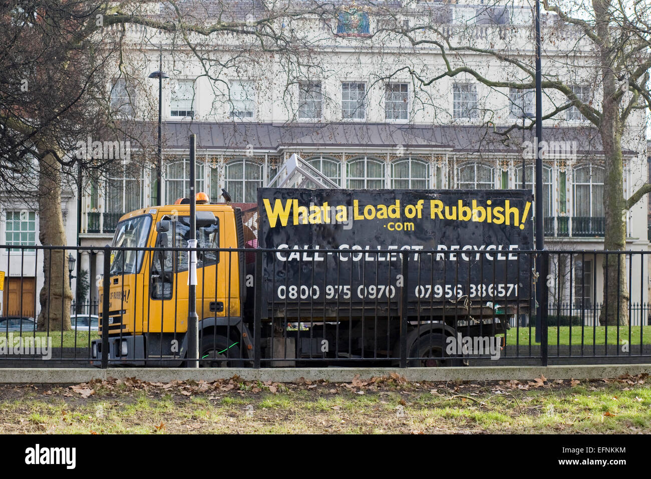 "What a Load of Rubbish" Truck in London England Stock Photo Alamy