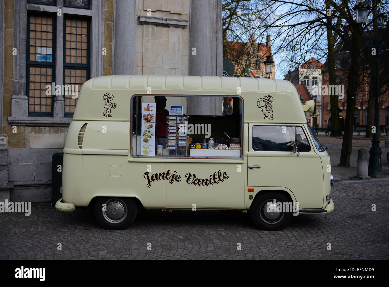 Jantje Vanille Street Food Truck, Brugge, Belgium Stock Photo