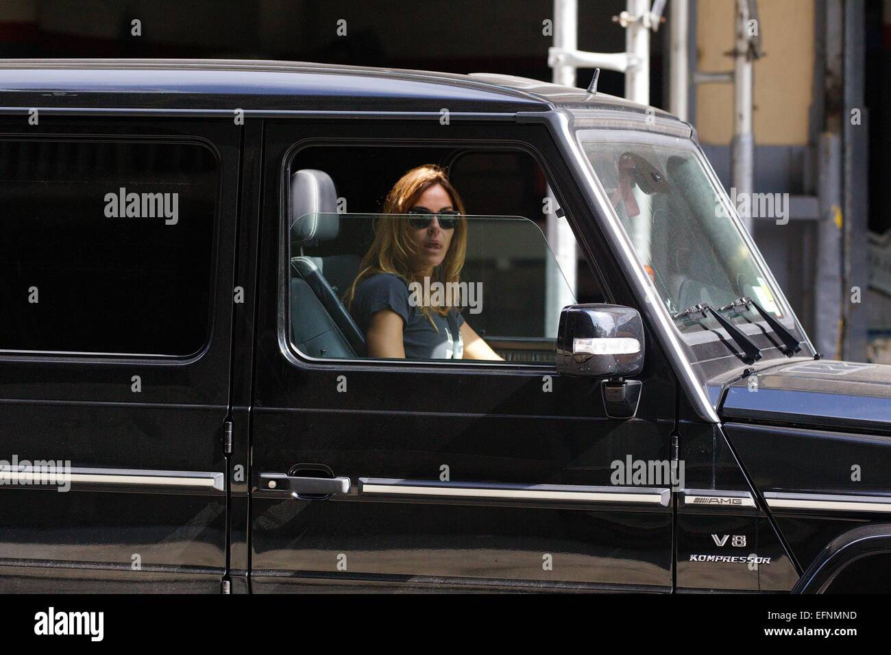Kelly Bensimon spotted driving her Jeep in Soho New York City Featuring:  Kelly Killoren Bensimon Where: New York City, New York, United States When:  06 Aug 2014 Stock Photo - Alamy