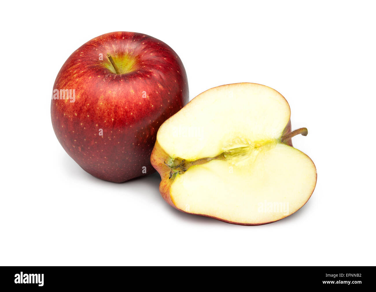 Red  half apple on white background Stock Photo