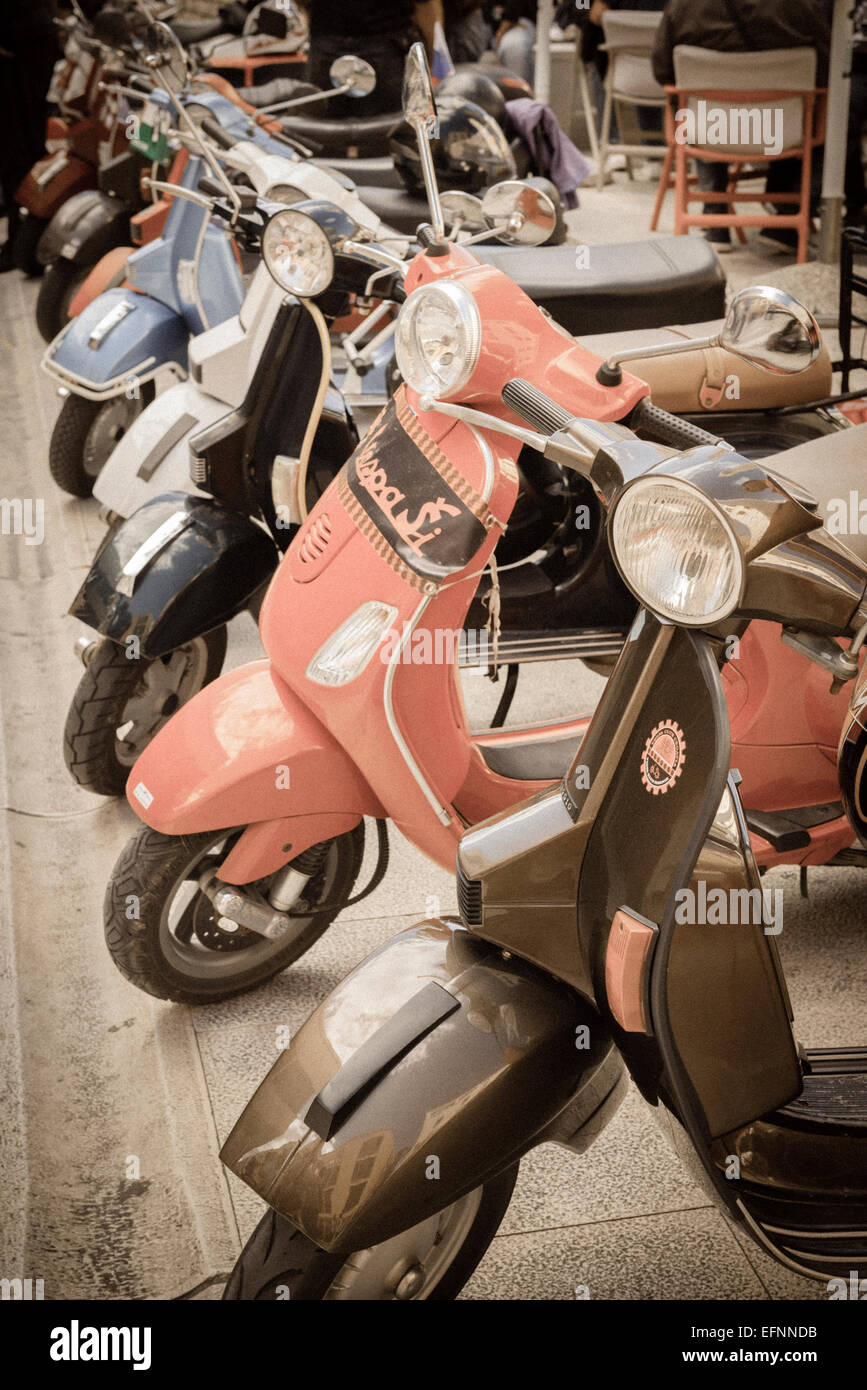 Parked scooters, Zadar, Dalmatian Coast, Croatia Stock Photo Alamy