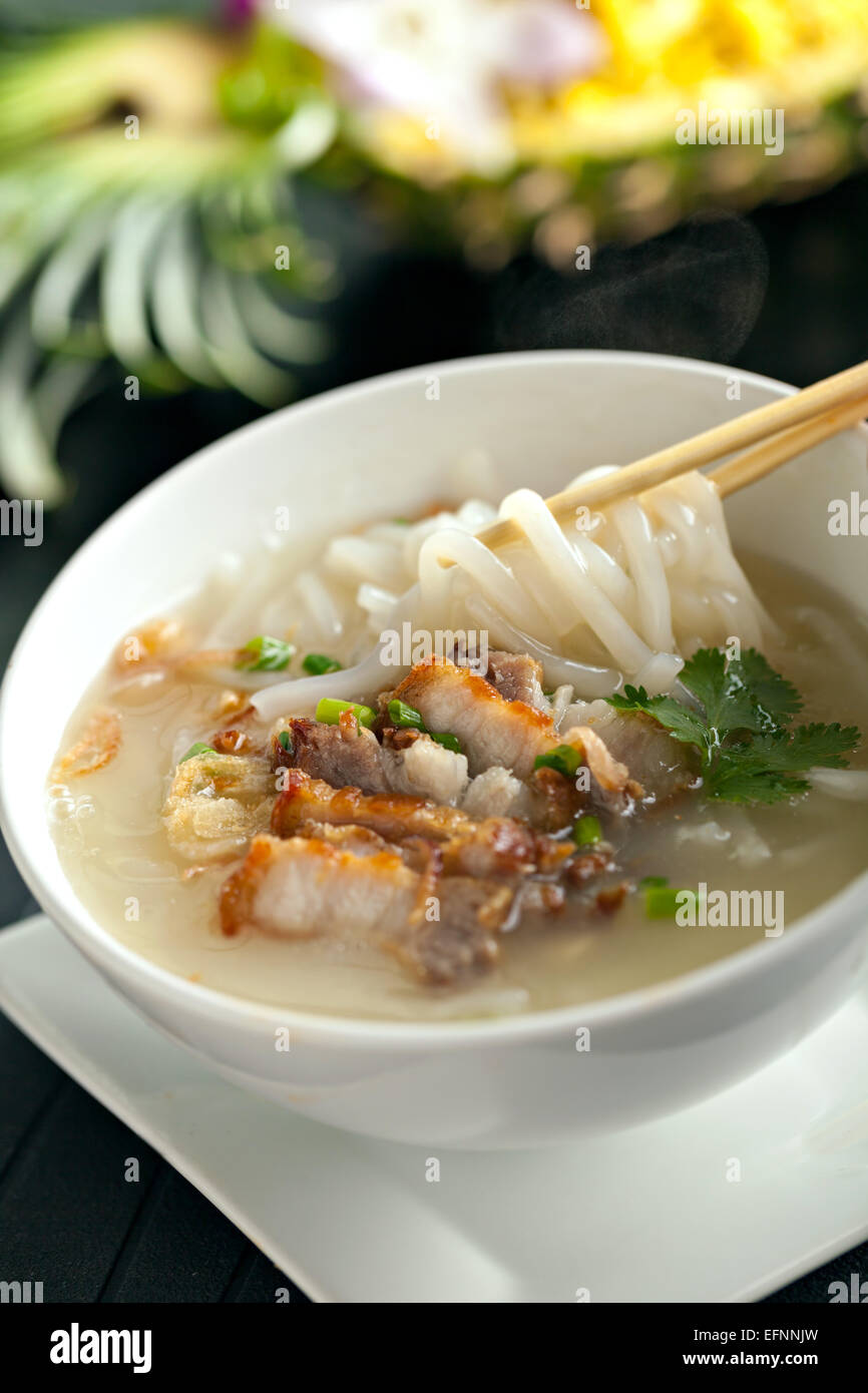Thai Soup with Pork Stock Photo - Alamy