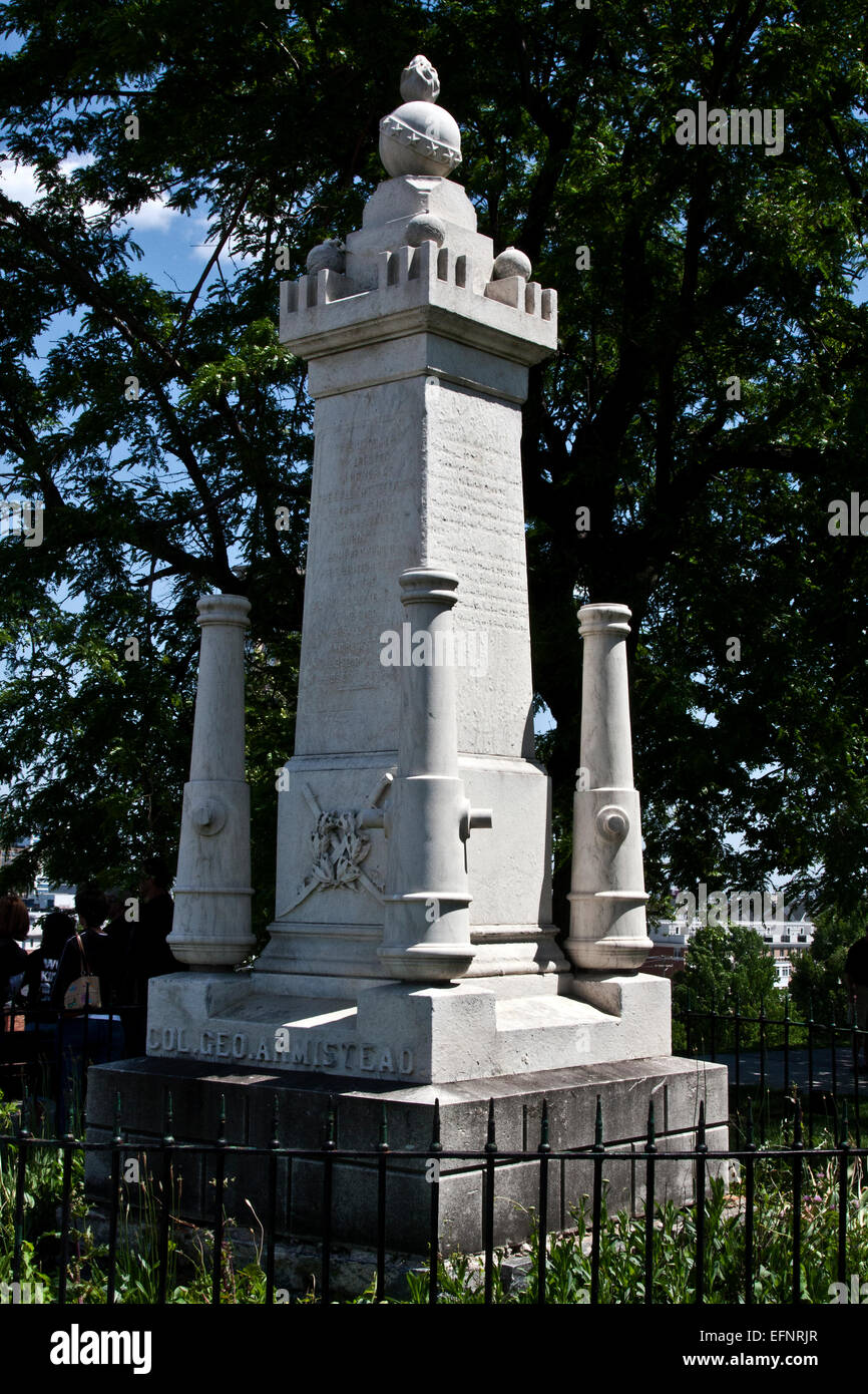 Baltimore, Maryland, USA, Federal Hill, Monument to Lt. Col. George Armistead, Commander of Fort McHenry, War of 1812 Stock Photo