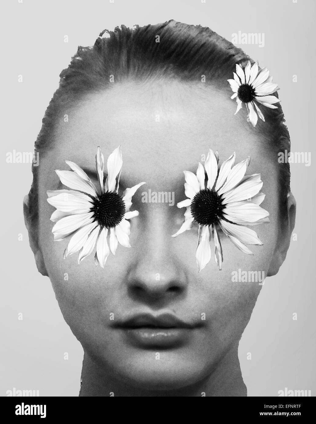 Beauty model girl face Black and White Stock Photos & Images - Alamy
