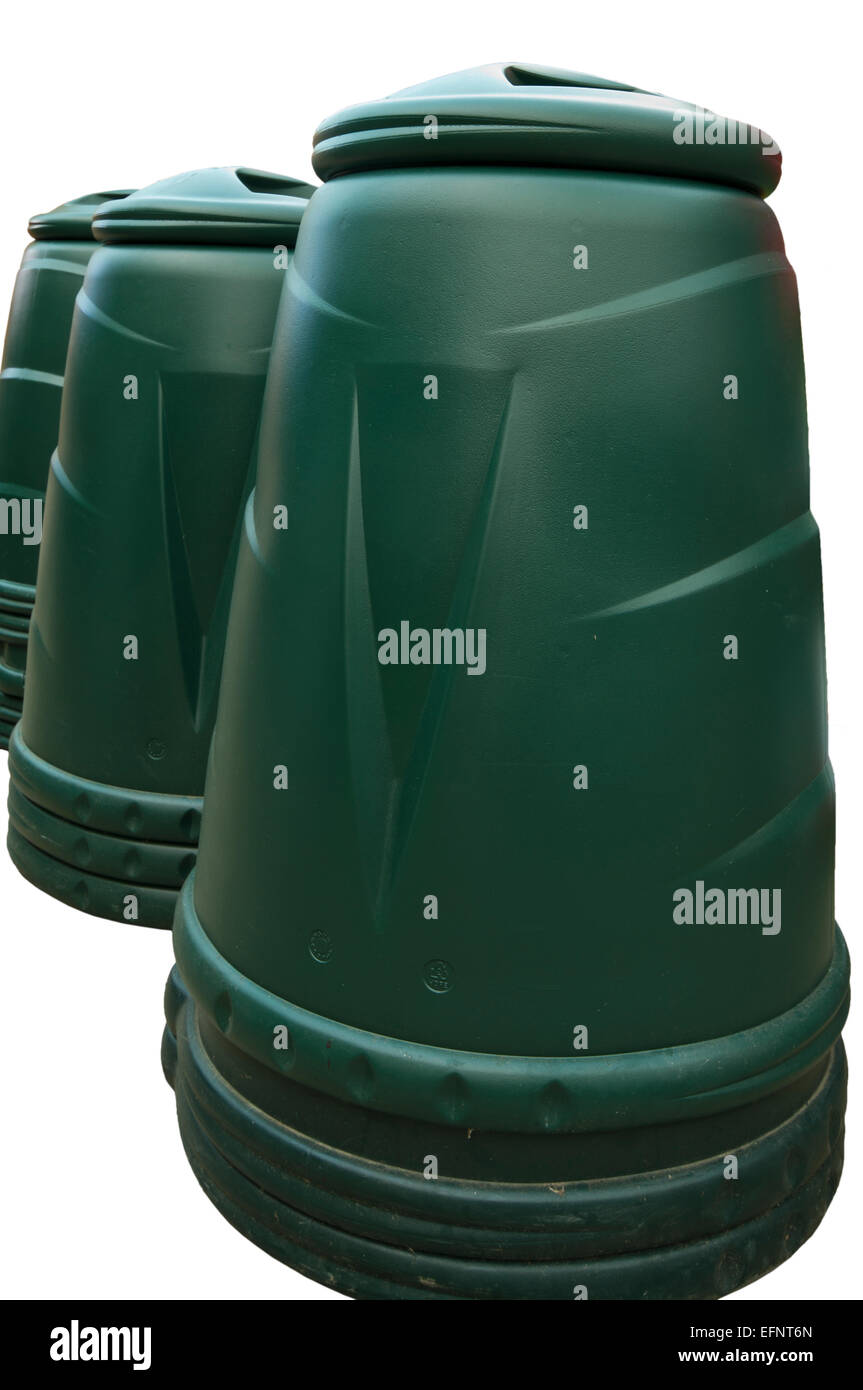 Plastic Garden Compost Bins Stock Photo Alamy