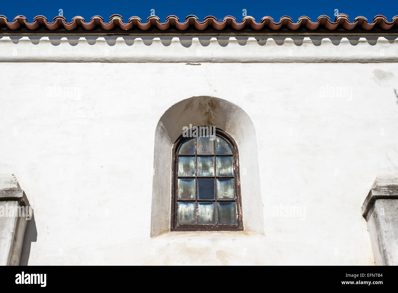 Window on the side of the Junipero Serra Museum building. San Diego, California, United States. Stock Photo