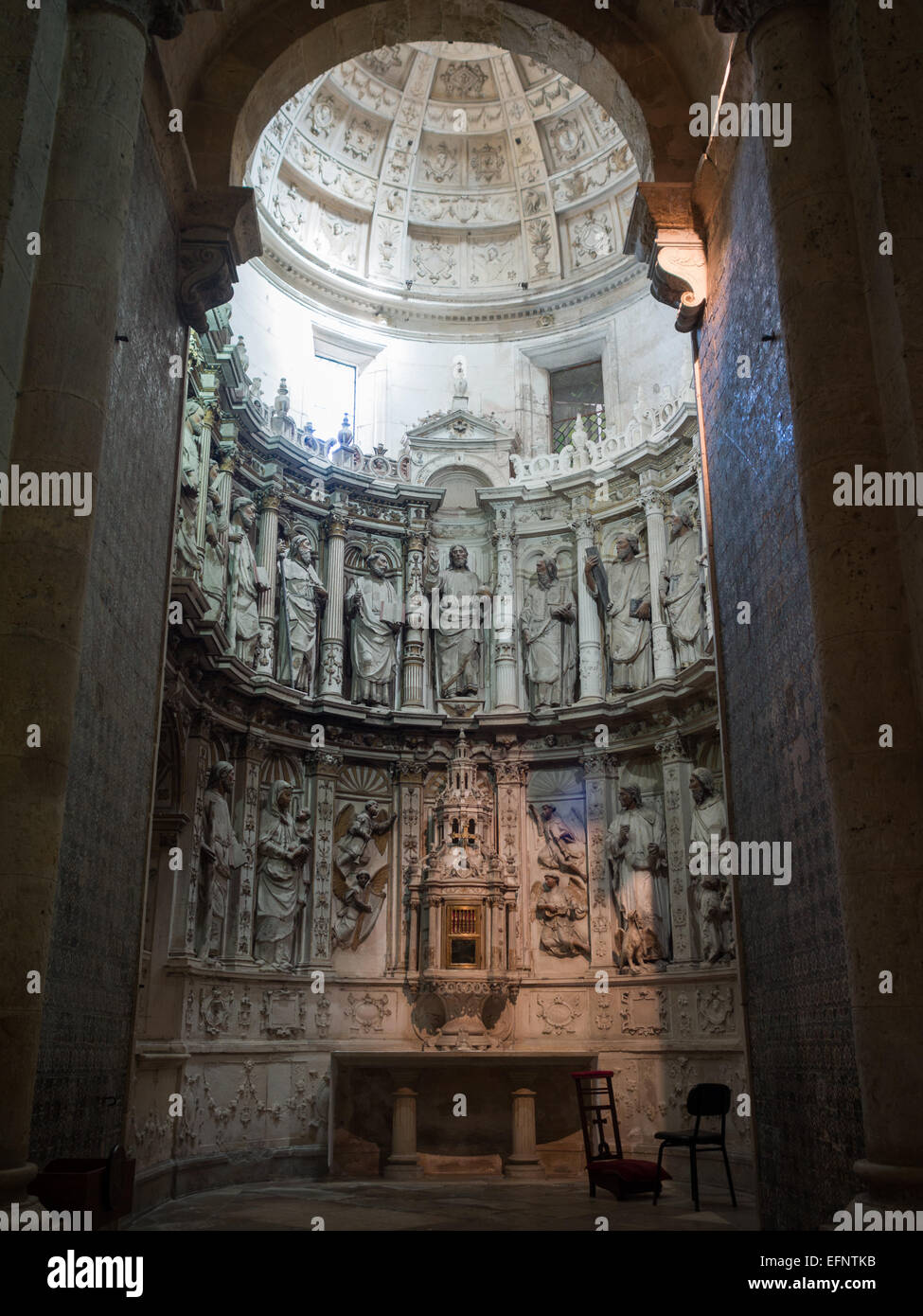Interior of Coimbra Old Cathedral Stock Photo