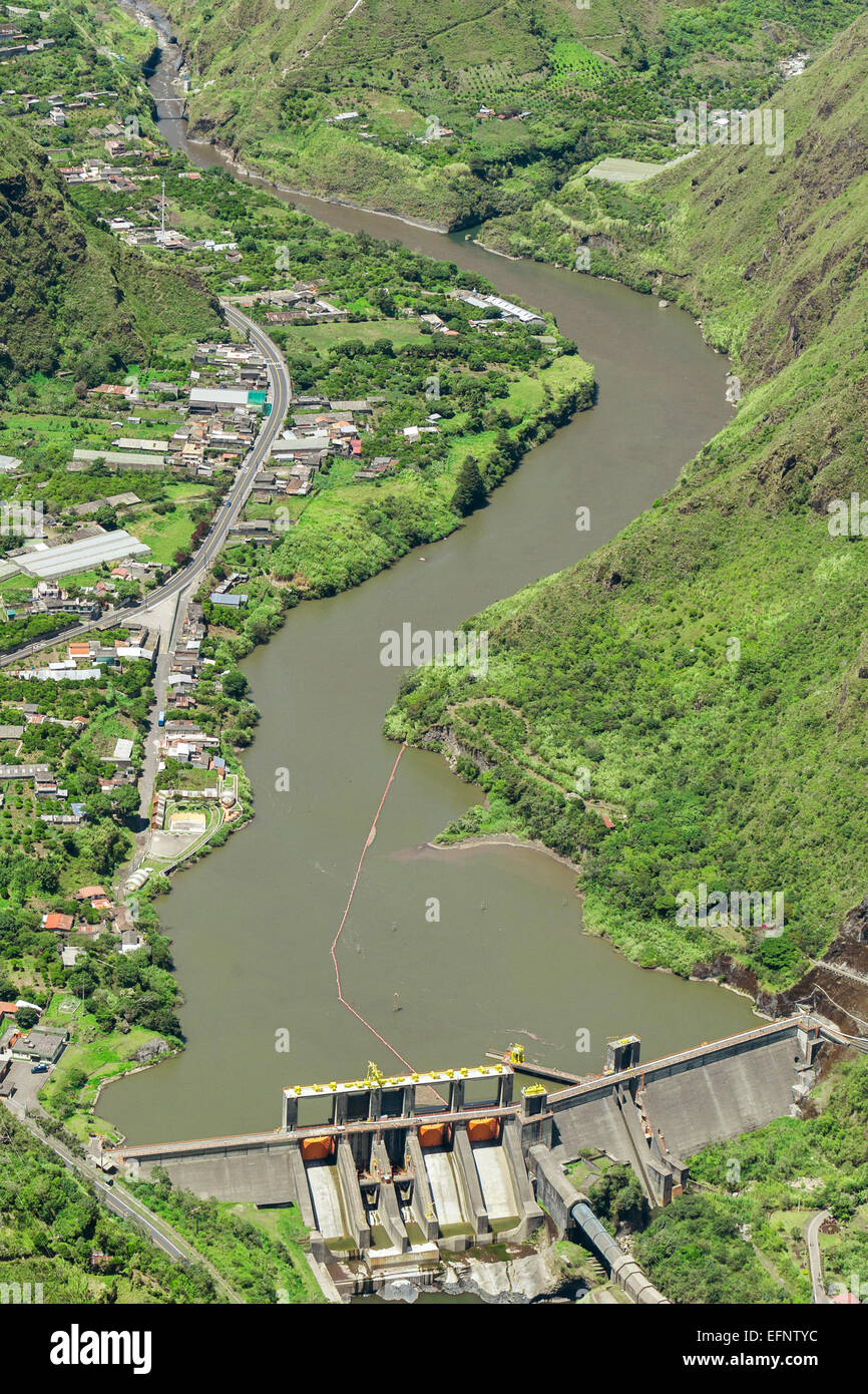 Agoyan Dam Aerial Shot From Full Size Helicopter Tungurahua Province ...