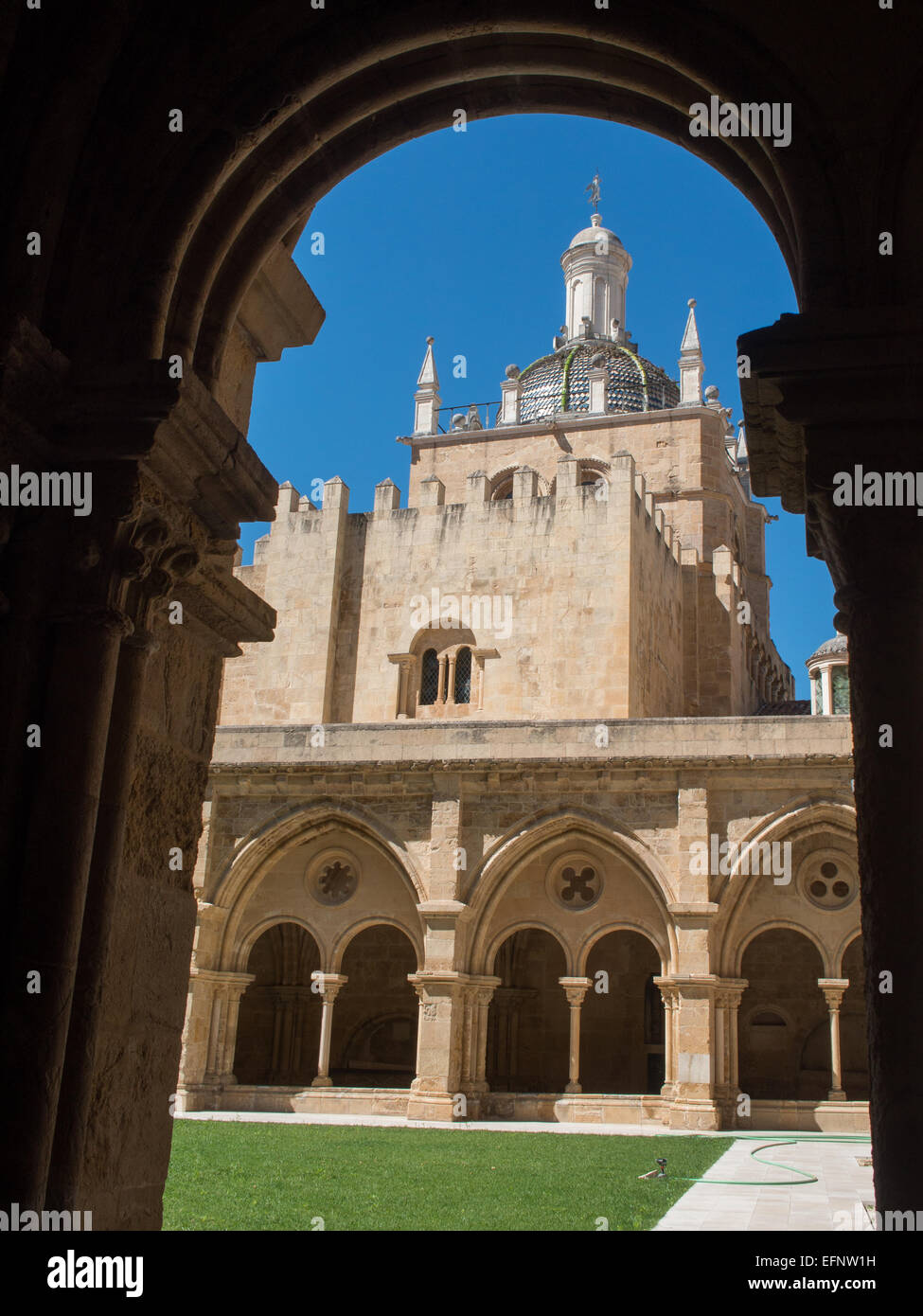 Cloister of Coimbra Old Cathdral Stock Photo