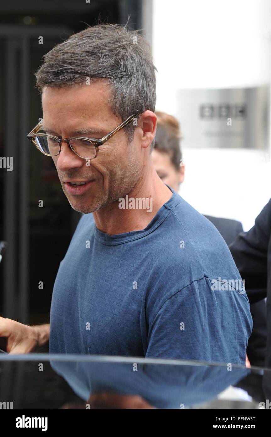 Guy Pearce leaving BBC Radio 2 studios in London Featuring Guy Pearce